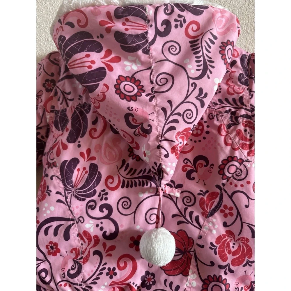 Gagou Tagou Girl's Whimsical‎ Hooded Toddler Winter Coat 2T Pink Purple Nature
